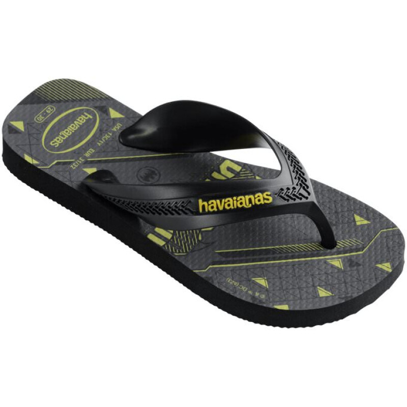 Sandalias Infantiles Havaianas Kids Max Heroes Negro - Amarillo