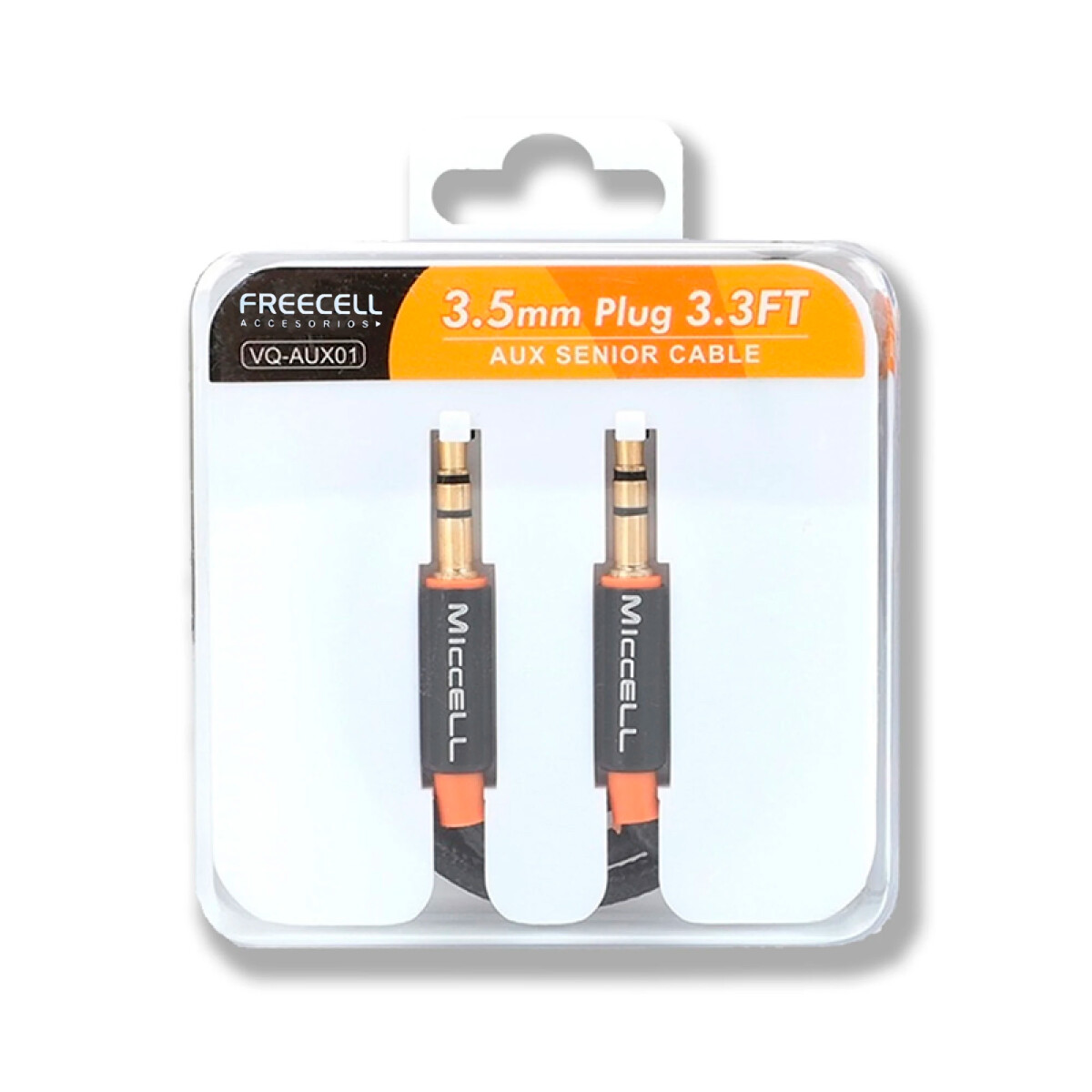 Cable auxiliar 3.5mm 1 metro FREECELL caja de acrìlico 