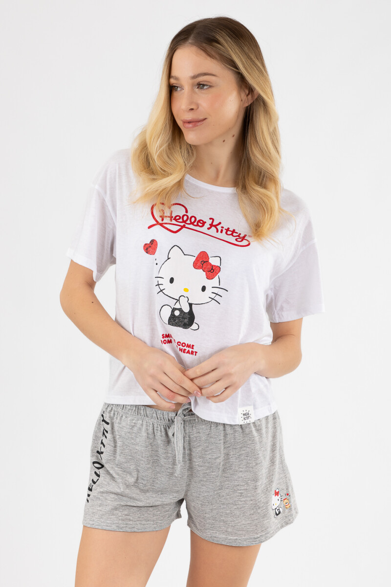 Pijama 1 hello kitty Gris melange