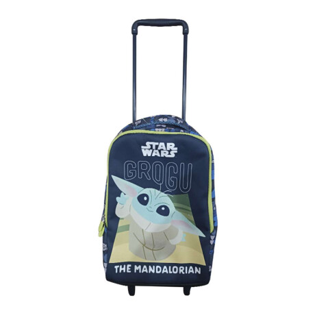 Mochila Infantil Baby Yoda con Carro Neopreno Grande 37 x 29 cm