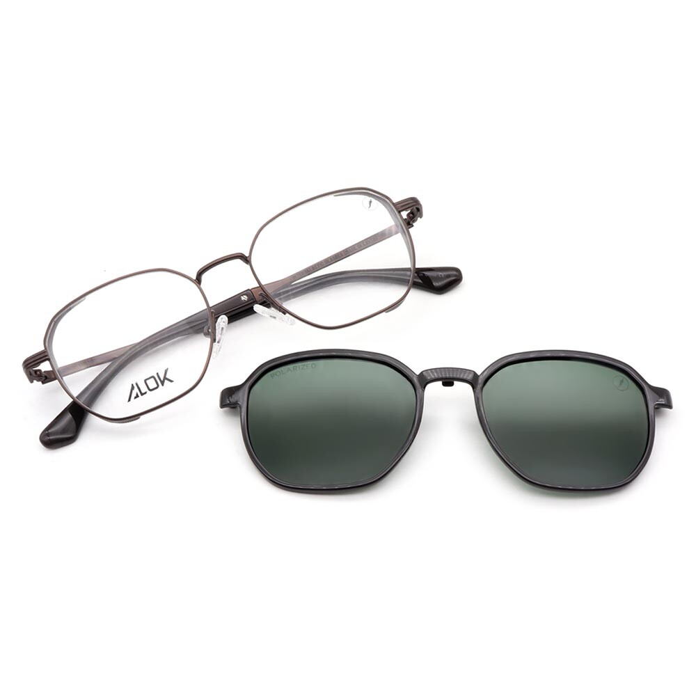 Lentes De Vista Alok Space Rave Cuadrado Polarizada Verde/Marrón