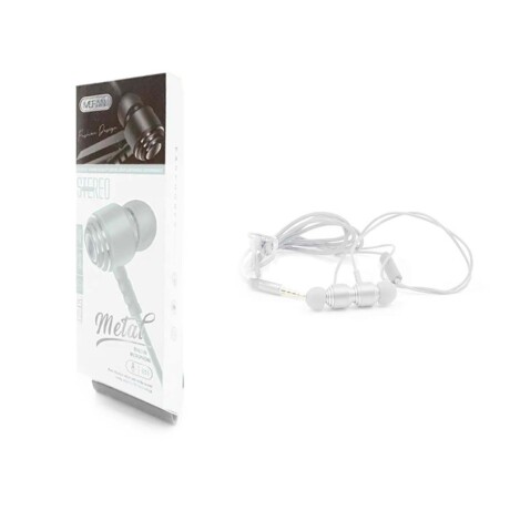 AURICULARES CON CABLE IN EAR MF023 PLATEADOS AURICULARES CON CABLE IN EAR MF023 PLATEADOS