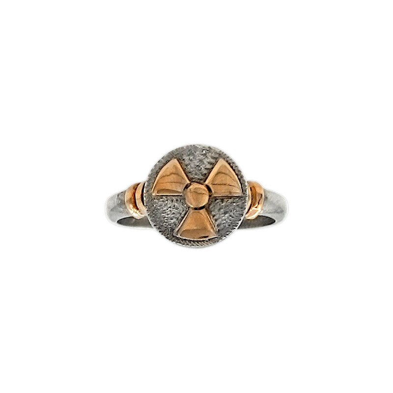 Anillo Profesión Radioterapia-Plata y Oro-Sin Piedra-AP5014 sinpiedra