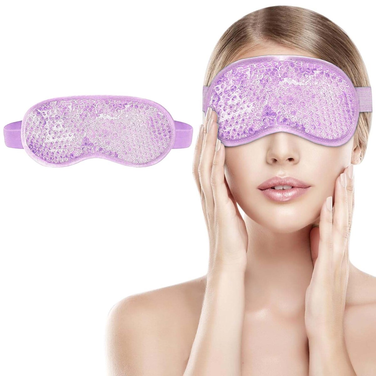Antifaz De Gel Relajante Frio Calor - Lila 