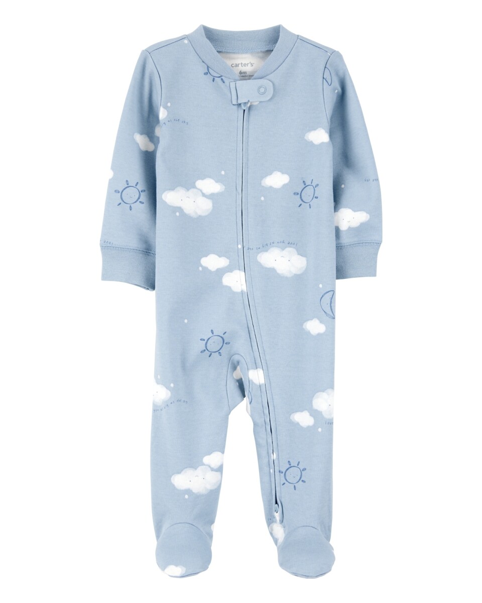 Pijama una pieza de algodón, con pie, diseño cielo 
