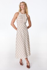 Vestido Peoni Rayas Beige