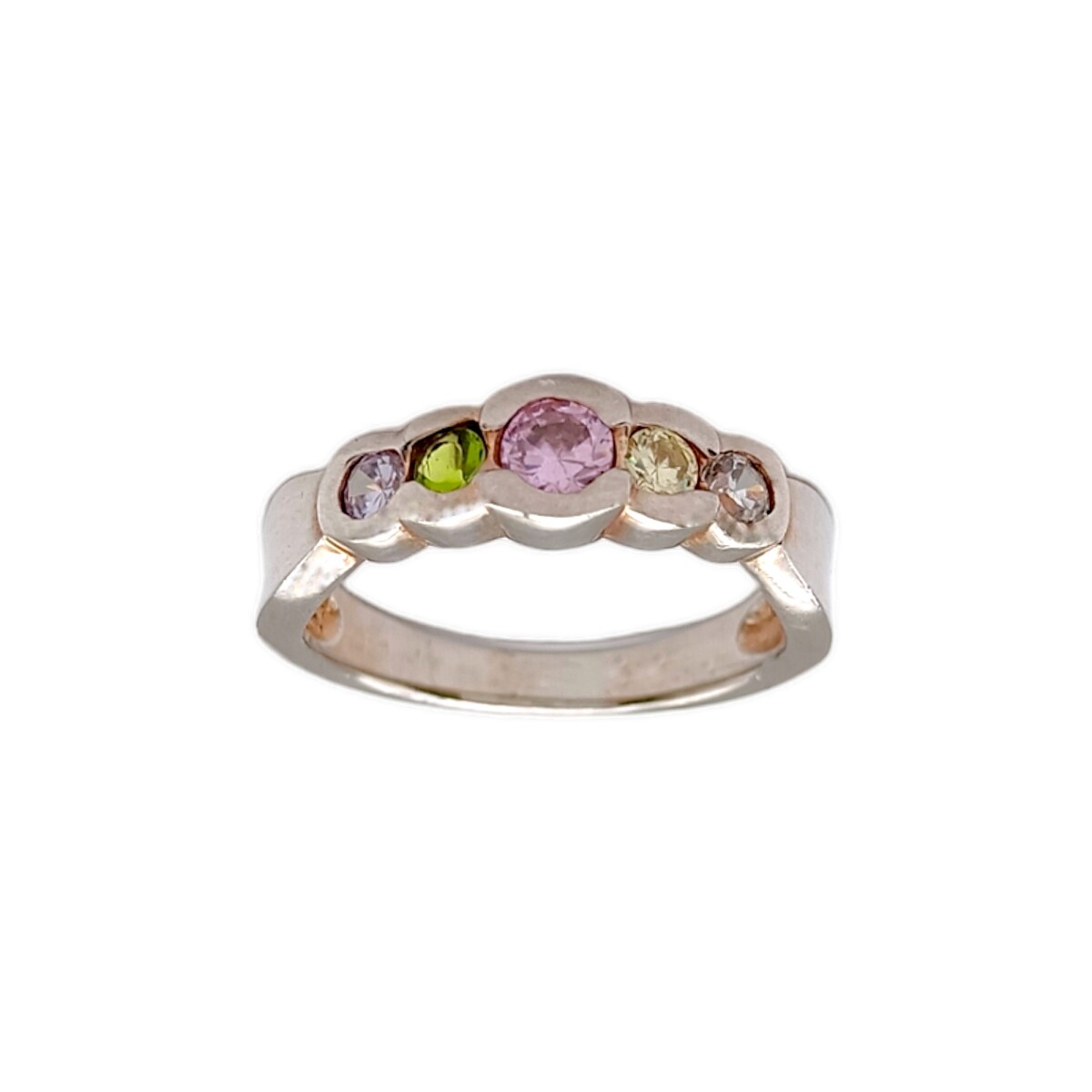Anillo Circulos-Plata 925-Piedra Zirconia Varias-AN3264 - conpiedra 