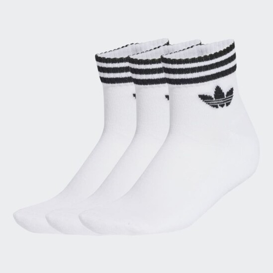 Medias Adidas Tobilleras 3 Rayas 3 Pares Blanco