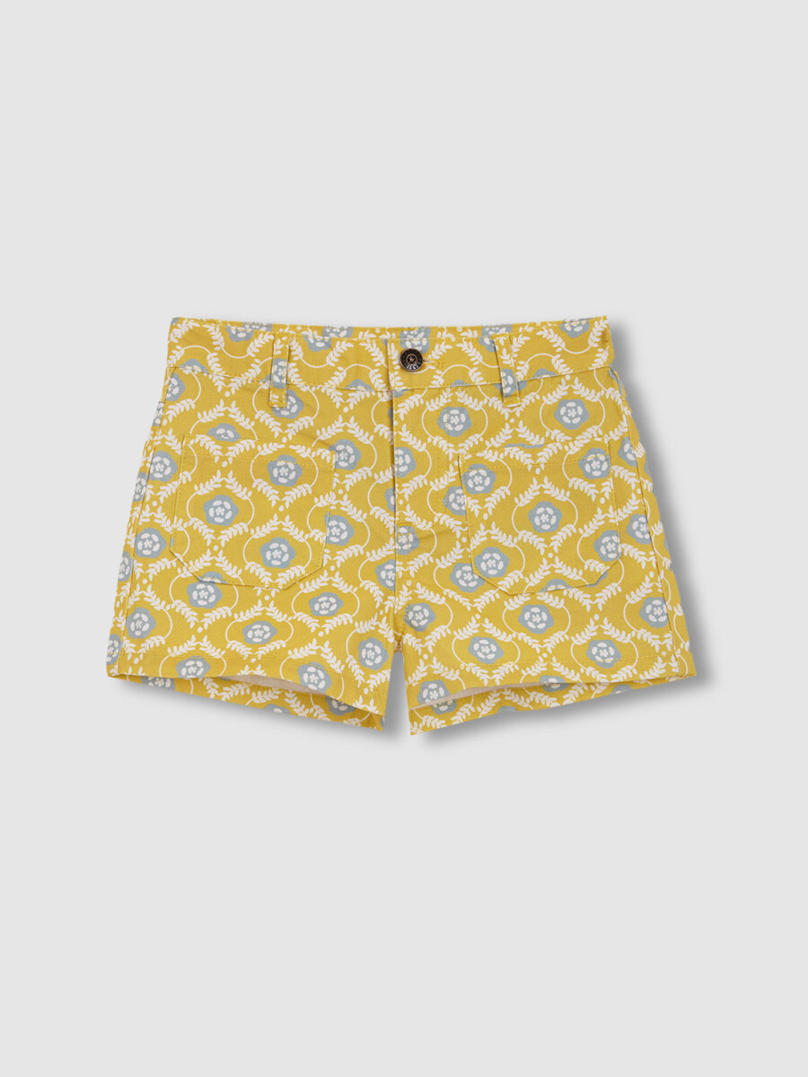 Short De Twill Estampado Verde