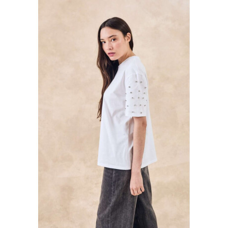 Remeron Apliques Mangas Blanco