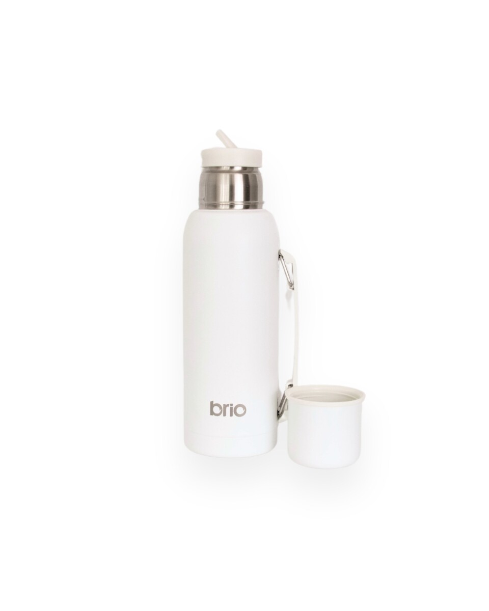 Termo 1 Litro Acero Inox brio Con Pico Cebador - Blanco 