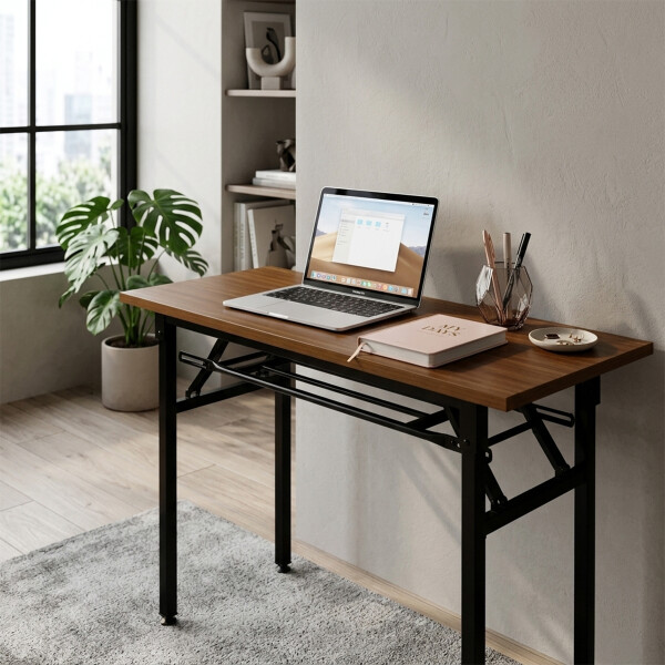 Escritorio plegable 1.20m Marrón oscuro