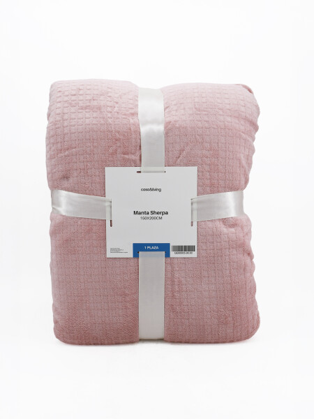 MANTA SHERPA LISA 1 PLAZA ROSADO