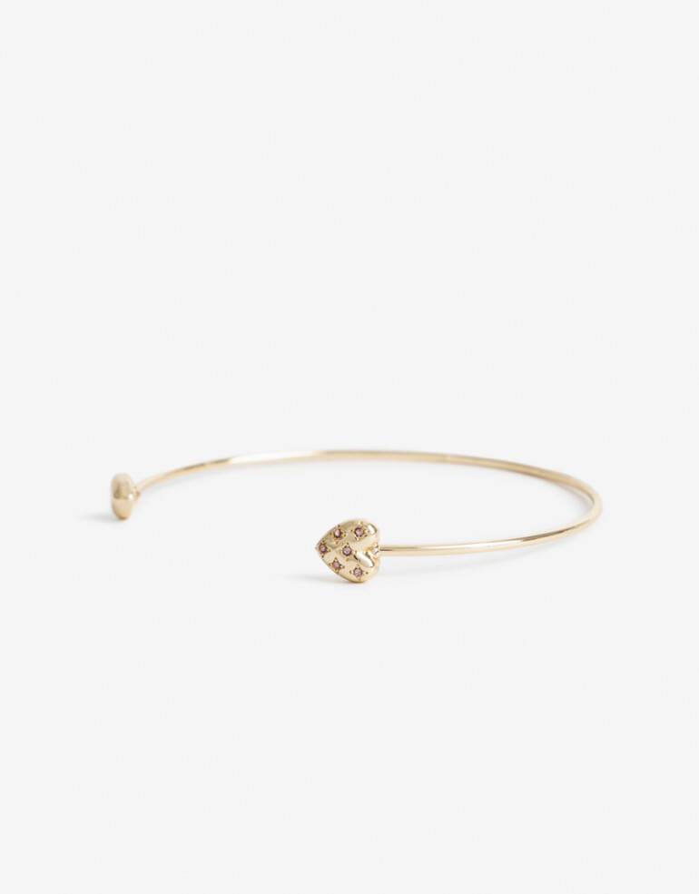 Pulseras Rígidas Metal Pulsera Rígida Con Corazón - Dorado