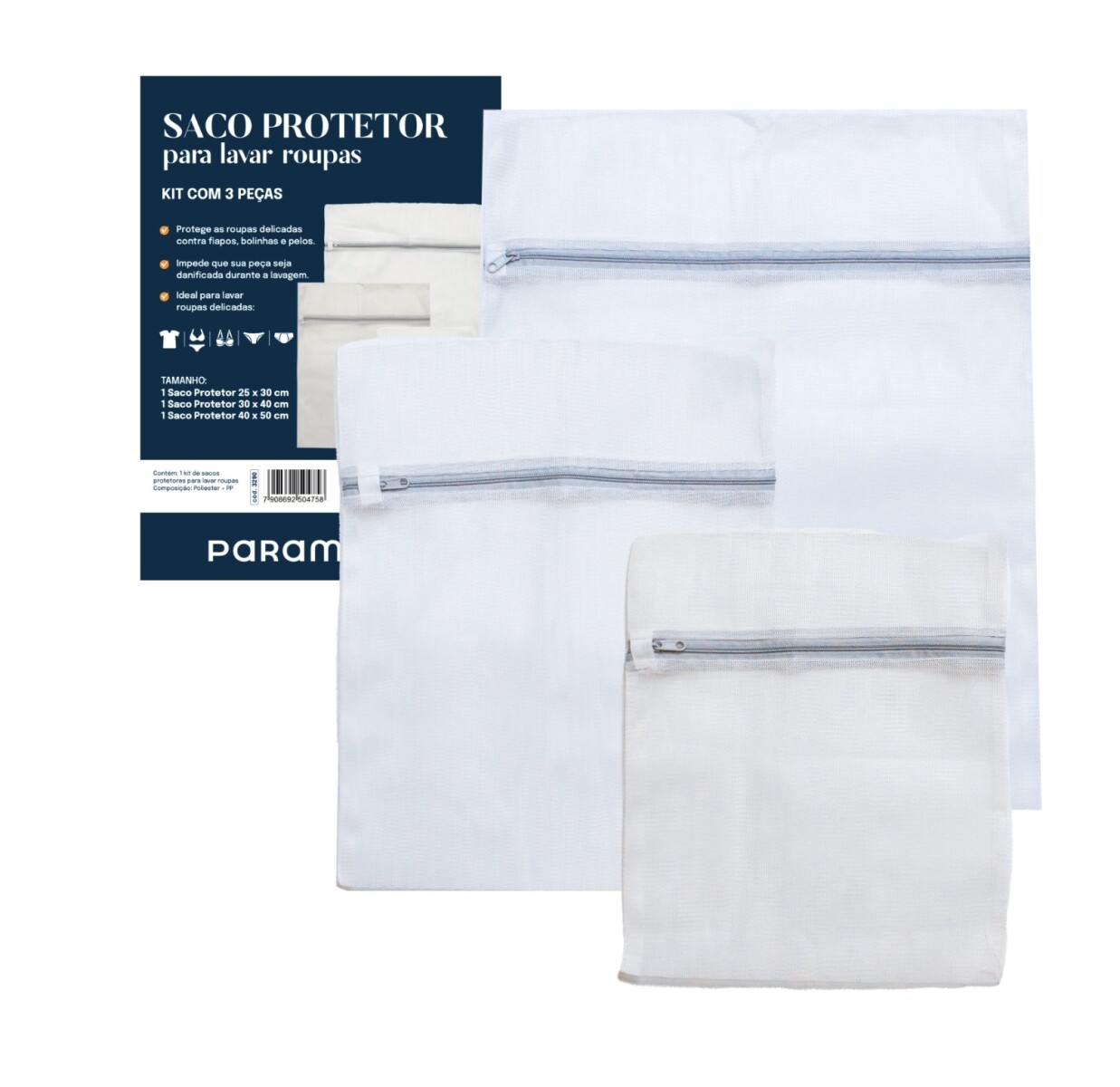 BOLSAS PROTECTORAS PARA LAVAR ROPA KIT CON 3 PIEZAS 