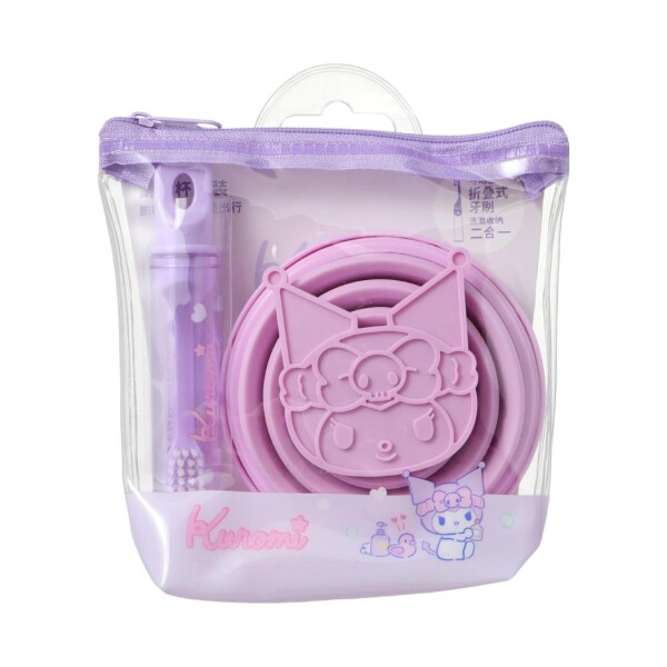 Kit cepillo y vaso dental Sanrio Kuromi