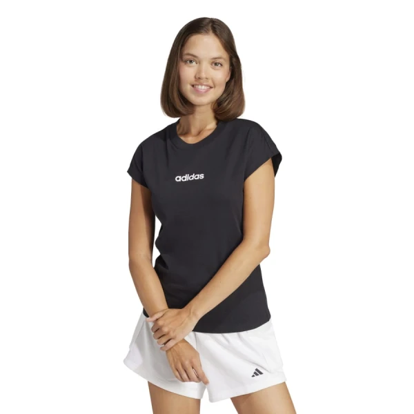Remera Adidas Essentials Linear de Mujer - JC8238 Negro-blanco