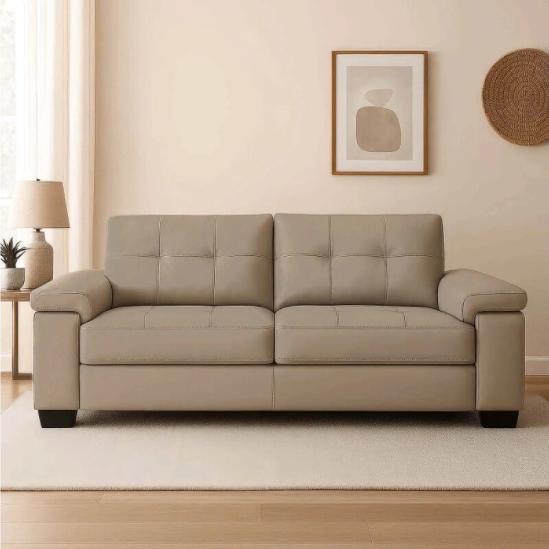 Sofa 3 Cuerpos Luares Pu Taupe Sofa 3 Cuerpos Luares Pu Taupe