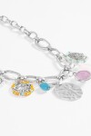 Collar cadena dijes medalla plateado