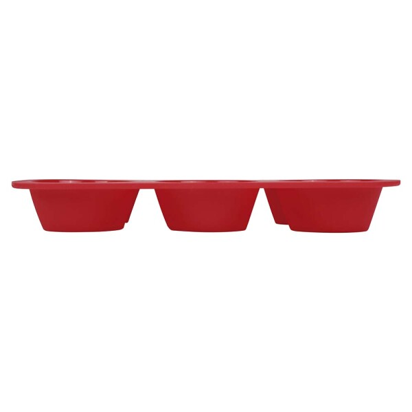 MOLDE DE SILICONA PARA 6 CUPCAKES ROJO