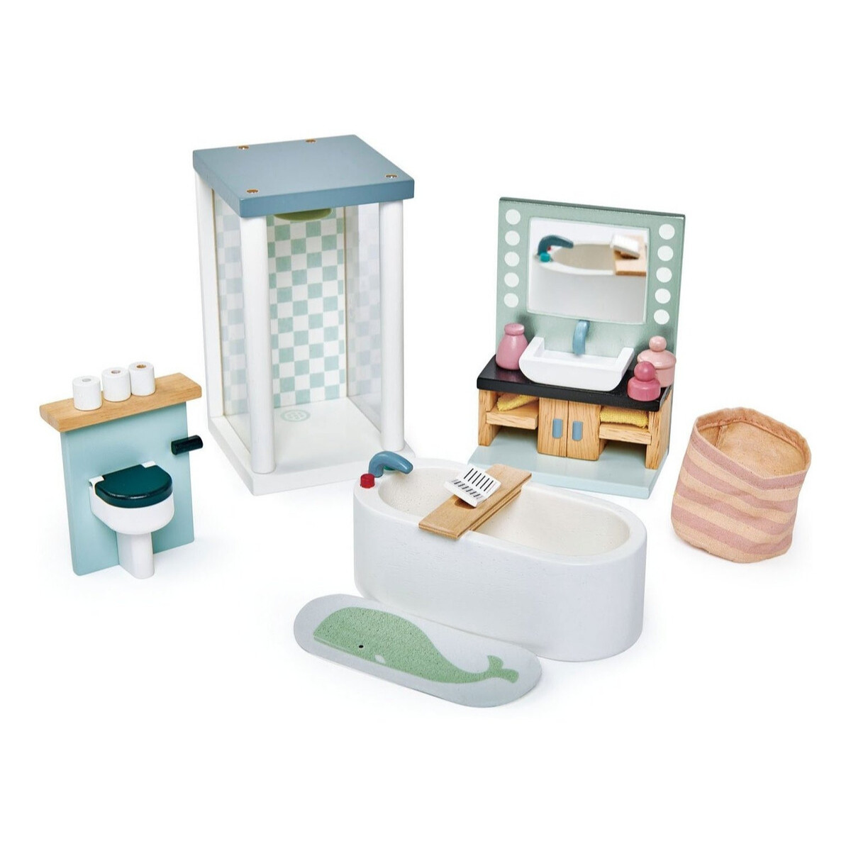 Muebles Juguete Para Casa De Muñecas Baño Tender Leaf Madera 