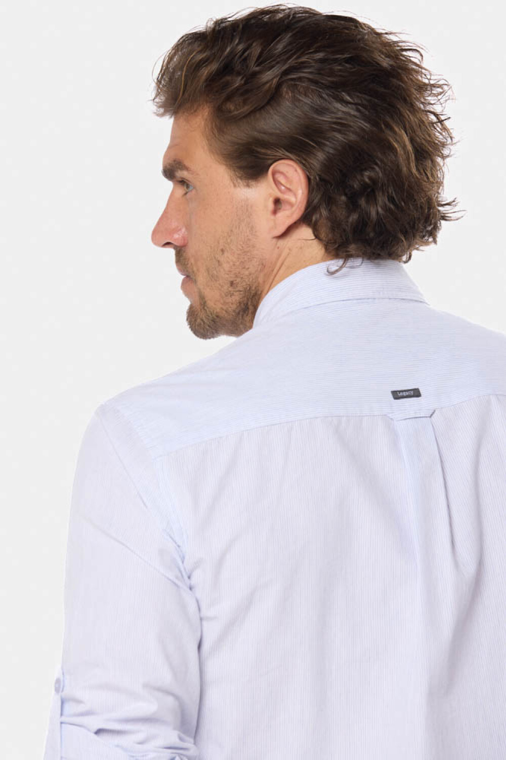 CAMISA RAYADA Celeste