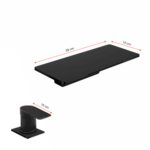 Griferia De Lavatorio Embutida A La Pared,Tipo Cascada, Color Negro 000