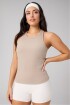 Bividi Modal Rib High Neck Built-In Bra Tank Mujer Brutalist Khaki