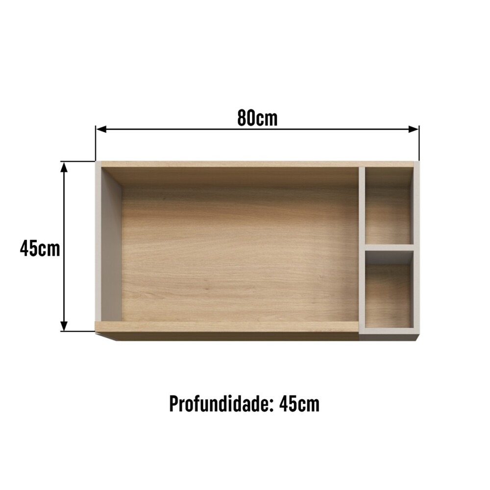 Aéreo Everest para horno 0,80 m Color: Carvalho/Panna Aéreo Everest Para Horno 0,80 M Color: Carvalho/panna