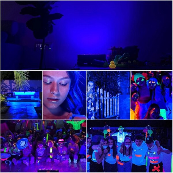 Foco Tacho Luces Led Luz Negra 50W Uv Fiestas Fluor Neón Variante Color Negro