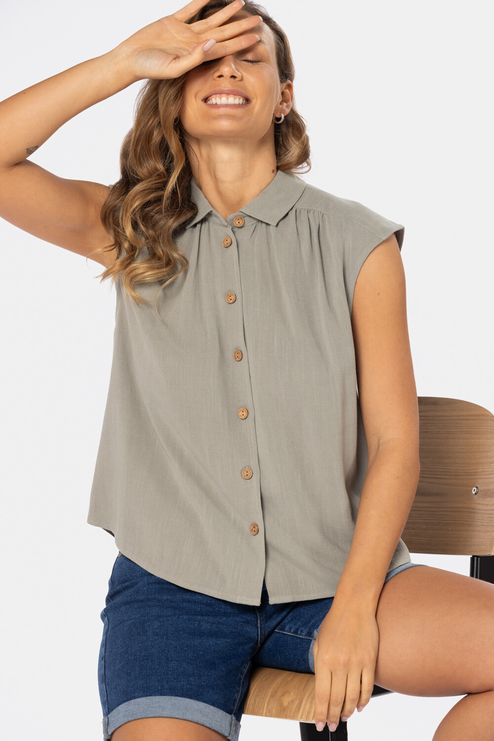 CAMISA DE LINO Verde