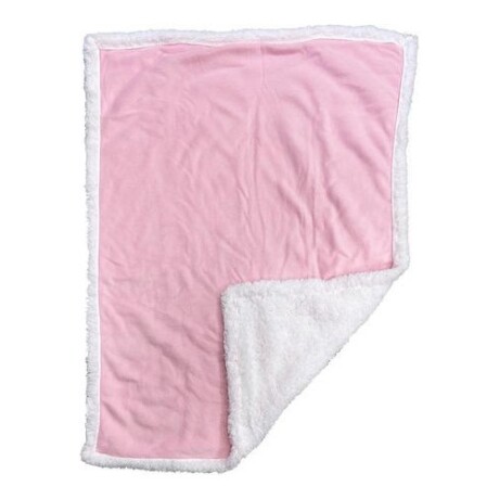Frazada infantil en franela y corderito 75x100cm Liso Rosa
