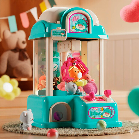 Máquina Infantil Grúa Juguetes De Peluches C/ Luz Celeste