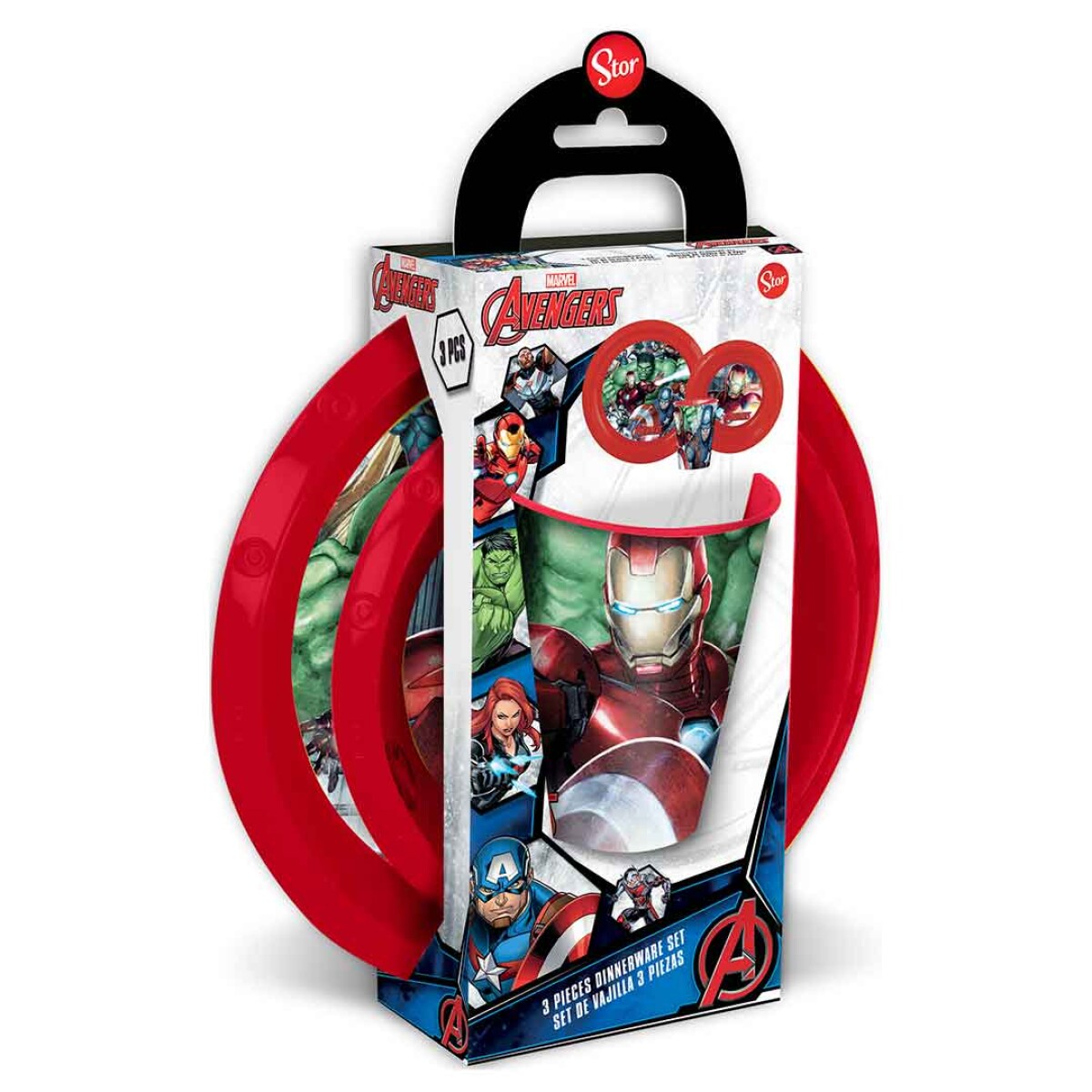 Set de bazar infantil de plastico Avengers 3 piezas 