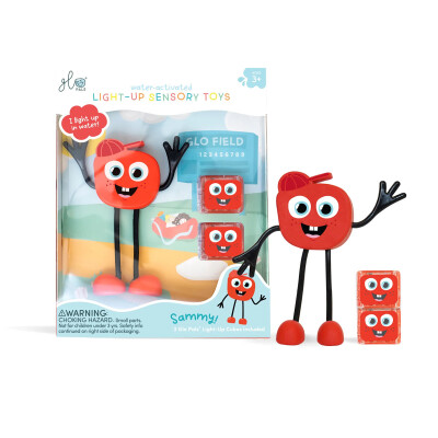 Glo Pals Set personaje + 2 cubos iluminados Rojo