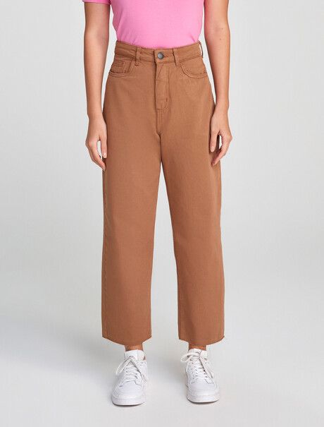 PANTALÓN FEMENINO RECTO CINTURA SÚPER NARANJA
