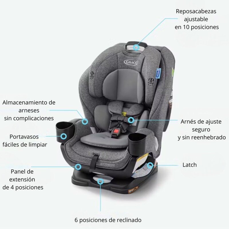 Graco Extend2fit 3 in 1 de nacimiento a 45 kg Color Cullen Graco Extend2fit 3 in 1 de nacimiento a 45 kg Color Cullen