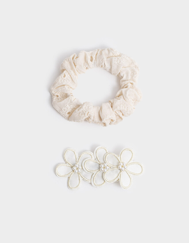 Hebillas Infantiles Con flores Hebillas - Blanco Crudo