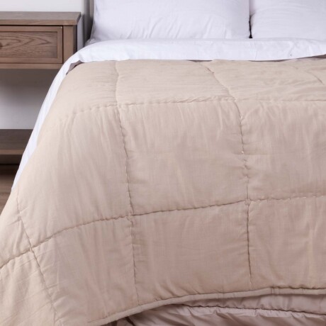 CUBRECAMAS ALGODON NATURAL-BEIGE EGALEO BEIGE