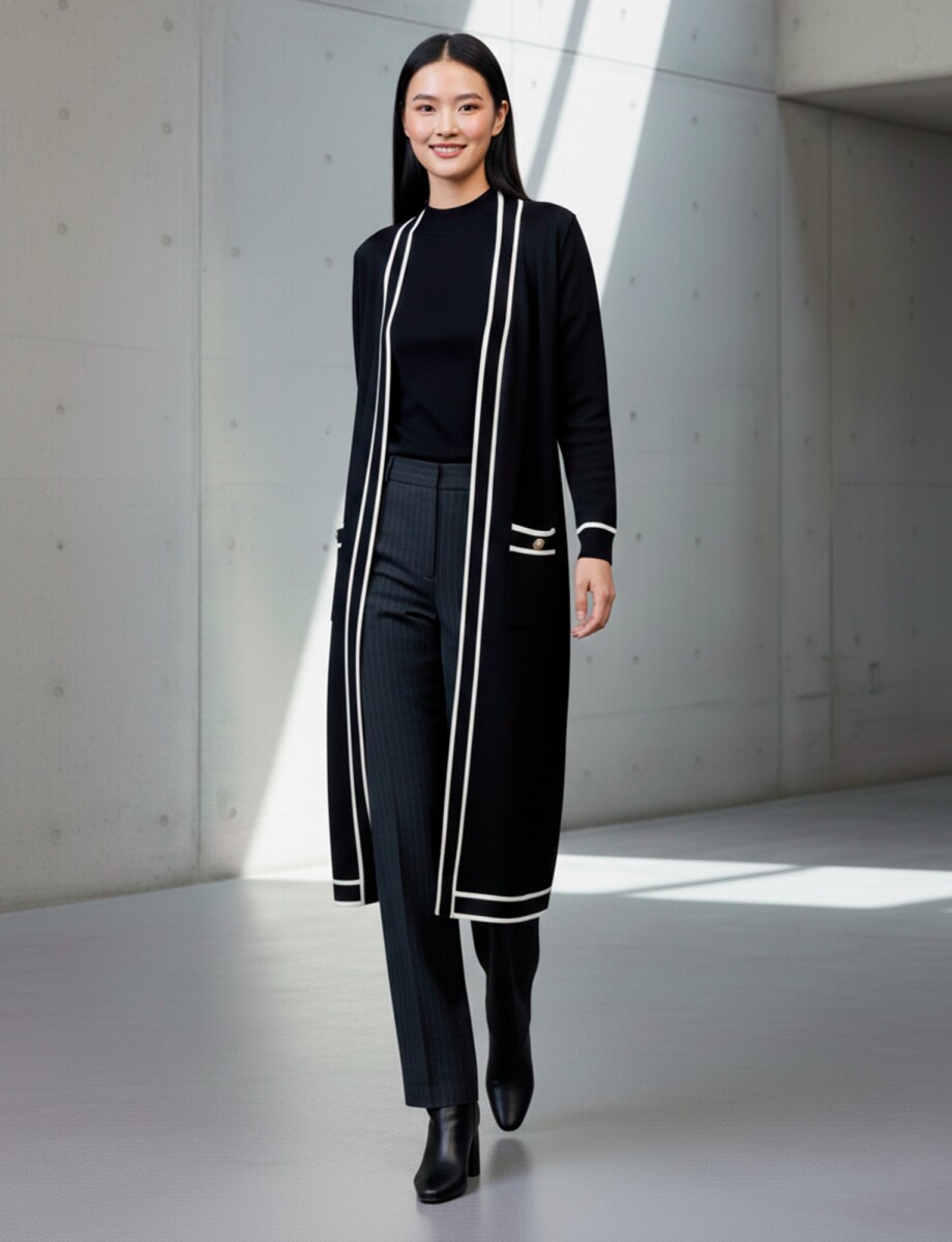 Cardigan Largo - Negro 