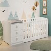 Cuna Convertible con Comoda Integrada 3 Cajones - Atlanta Blanco