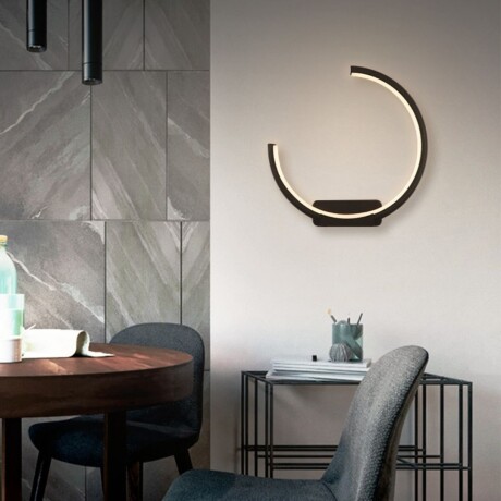 Aplique led circular modelo minimalista 13w Luz neutra 4000K NEGRO