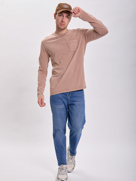 Pantalón jean slim taper Azul Medio