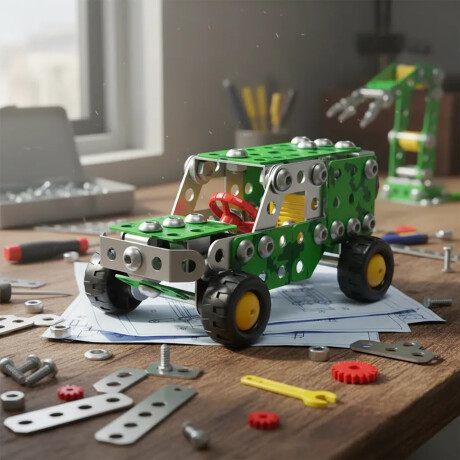Bloques Construcción STEAM Vehículo Militar Acero Inox 153Pz Verde