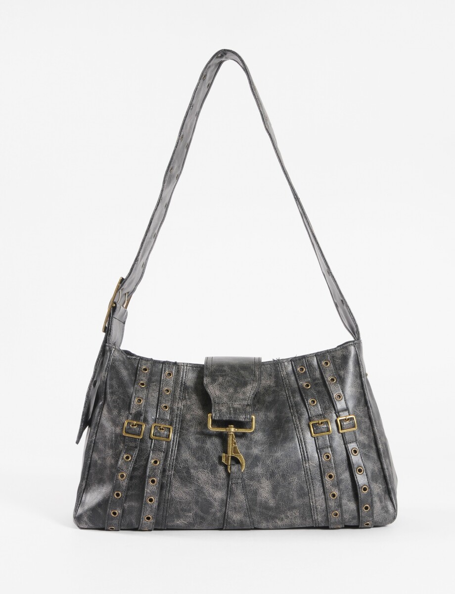 Cartera con herraje - negro 