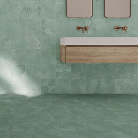 Porcelanato Verde Salvia 22.3X22.3Cm Piso Pared GAMAS DE VERDE