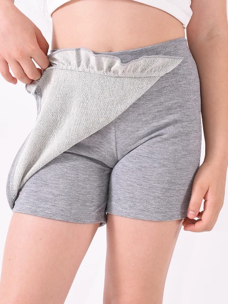 SHORT FALDA VOLADO GRIS