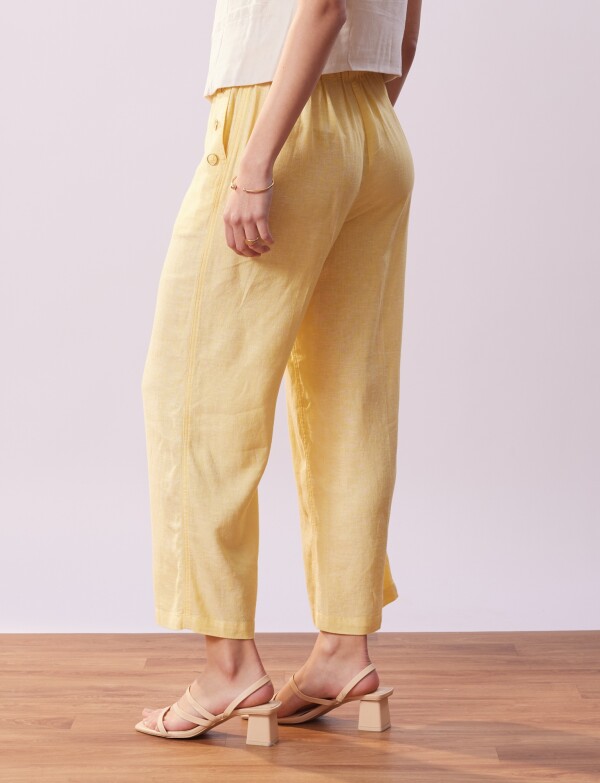 Capri Lino Det Botones AMARILLO