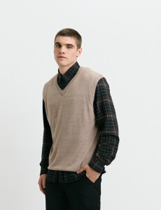 470885 CHALECO HARRINGTON LABEL Tostado
