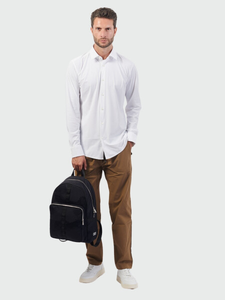 BOSS - Camisa Ajustada de Jersey Blanco